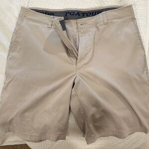 PGA Tour Men's Light Brown Flat Front Shorts